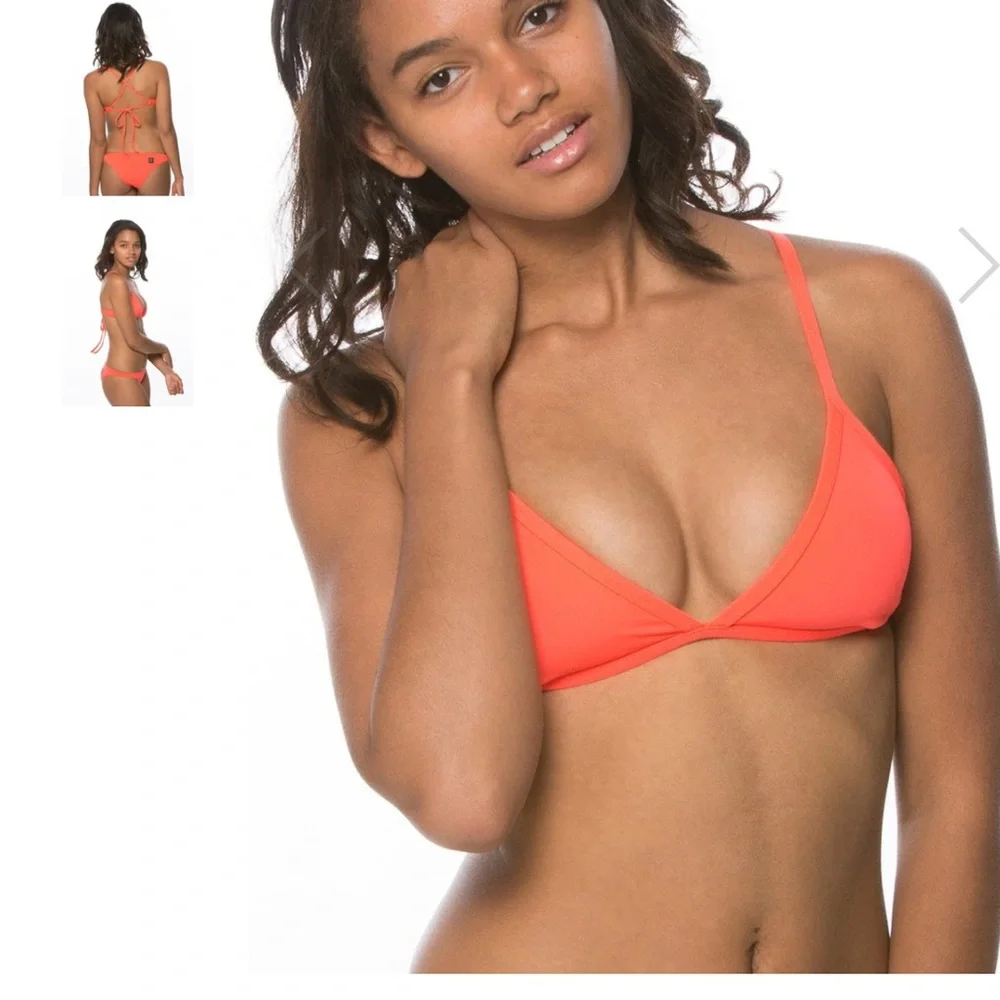 Jolyn Triangle Bikini Top in Lava - Picture 3 of 4